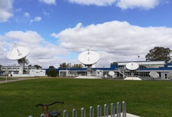 Estación Terrena Benavídez de ARSAT. Foto: Casa Rosada / Wikimedia Commons, CC BY 2.5 AR.