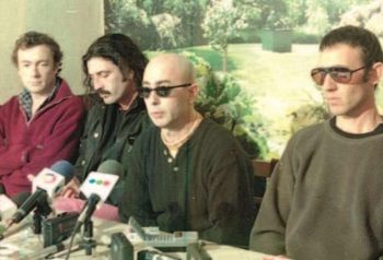 Los Redonditos de Ricota en una conferencia de prensa.