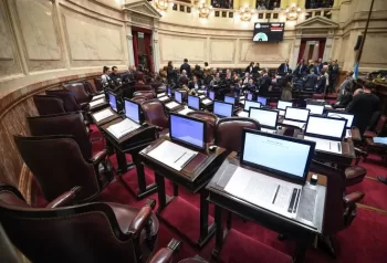 Recinto del Senado durante el debate por la Ley de Tierras