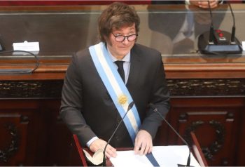 Javier Milei en el Congreso durante la apertura de sesiones ordinarias