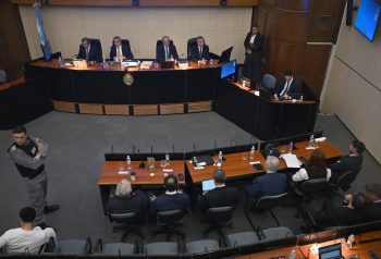 Vista general de la sala del juicio por la causa Cuadernos, fotografía de archivo