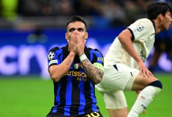 Lautaro con camiseta de Inter durante un partido